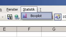 Boxplots mit Excel: Das Statistik-Menü