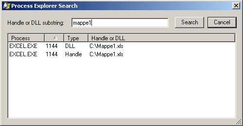 Process Explorer: Find Handle or DLL 2